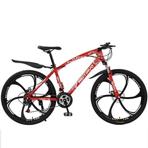 Bicicletas de montaña : Bicicleta de montaña Mountainbike Bicicleta Bicicletas de montaña de acero al carbono de 26" Barranco de bicicletas con suspensión de doble disco de freno delantero, 21 / 24 / 27 velocidades MTB Bicicleta