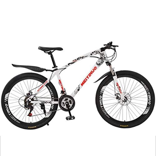 Bicicletas de montaña : Bicicleta de montaña Mountainbike For mujer for hombre de la bici de Barranco con suspensión de doble disco de freno delantero 21 / 24 / 27 velocidades de 26" bicicletas de montaña, Marco de acero al carb