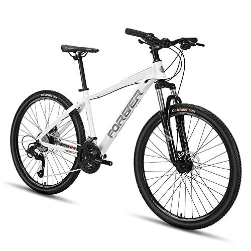 Bicicletas de montaña : Bicicleta de montaña para exteriores de 24 / 26 pulgadas, bicicleta de montaña de 27 velocidades con marco de aleación liviana y freno de disco doble, suspensión delantera que absorbe los golpes para h