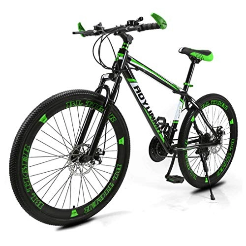 Bicicletas de montaña : Bicicleta de montaña para hombres y mujeres de 21 velocidades (24 velocidades, 27 velocidades), doble freno de disco para adultos, verde, 24 velocidades
