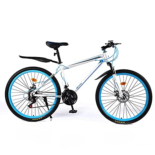 Bicicletas de montaña : Bicicleta de montaña unisex para adultos de 24 / 26 pulgadas, horquilla delantera engrosada con amortiguador y bicicleta de montaña de velocidad variable, pedal de PVC, frenos de disco divididos delante