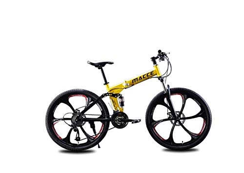 Bicicletas de montaña : Bicicleta de Montaña Unisex Suspensión Doble Bicicleta de Montaña Rueda Integral de 21 Pulgadas 21 Velocidad 24 Velocidad 27 Velocidad Acero de Alto Carbono Estudiante Commuter Ciudad Plegable
