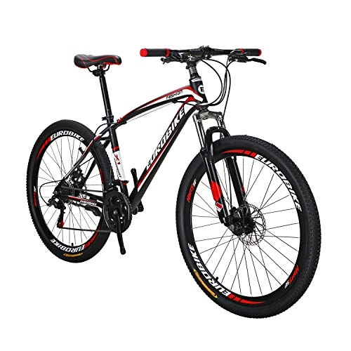 Bicicletas de montaña : Bicicleta de montaña X1 marco de acero 21 velocidades ruedas delanteras y traseras 27.5 pulgadas freno de disco Hardtail Mountain Bikes X1 bicicleta