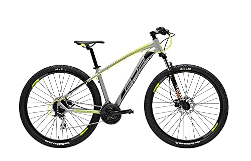 Bicicletas de montaña : Bicicleta MTB Adriática Wing RS de 29 pulgadas, tamaño L, Shimano Acera, 21 V, gris y amarillo