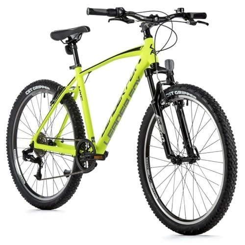 Bicicletas de montaña : Bicicleta muscular para bicicleta de montaña 26 Leader Fox MXC 2023 para hombre, color amarillo neón 8 V, marco de 20 pulgadas, talla adulto de 180 a 188 cm)