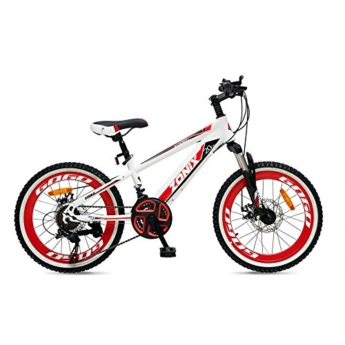 Bicicletas de montaña : Bicicleta Niños Niñas Zonix MTB Astro Boy 20 Pulgadas 21 Velocidad Blanco Rojo 85% Montado