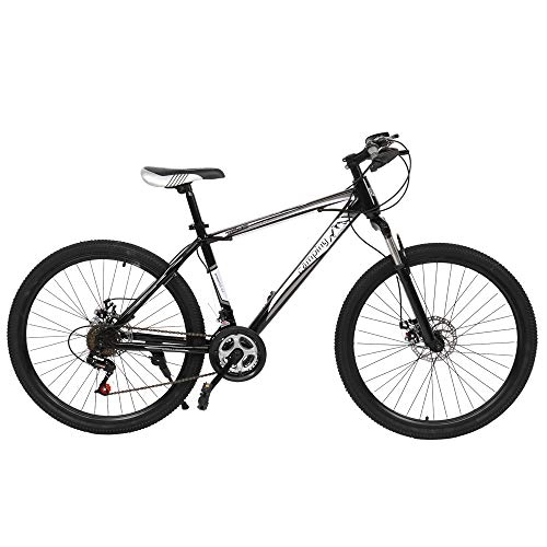 Bicicletas de montaña : Bicicleta olímpica de montaña de 26 pulgadas, 21 velocidades, para adolescentes y adultos, color negro y blanco