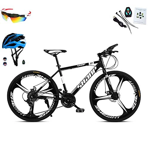 Bicicletas de montaña : Bicicleta Plegable Mountain Bike Adventure Cuadro de Acero al Carbono de 30 velocidades, D
