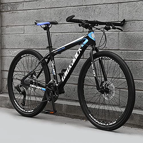 Bicicletas de montaña : Bicicleta Yoshiyami, Bicicleta De Bicicleta, Regalo De Adolescentes, Racing-Portavoces [Alto] - Azul Negro_24 Velocidades (por Defecto De 26 Pulgadas)，Aluminio Bateria Litio Display LCD