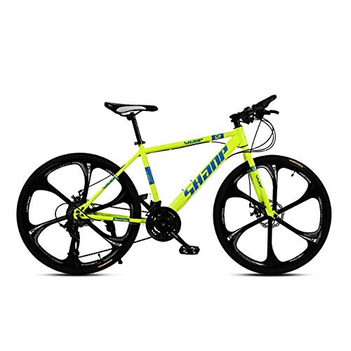 Bicicletas de montaña : Bicicletas, de alta velocidad de bicicletas de montaña de 21 pulgadas, 24 velocidades de doble freno de disco de la bicicleta, por fuera de la carretera, de montaña, equitación para adultos, Amarillo