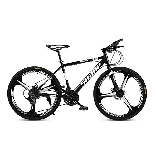 Bicicletas de montaña : Bicicletas, de alta velocidad de bicicletas de montaña de 26 pulgadas, 24 velocidades de doble freno de disco de la bicicleta, por fuera de la carretera, de montaña, equitación para adultos, Negro
