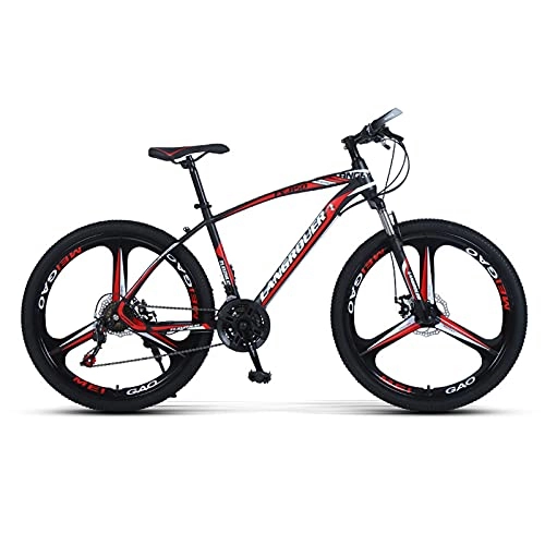 Bicicletas de montaña : Bicicletas de Montaña Bicicleta De Montaña De Freno De Doble Disco De 26 Pulgadas, 27 Velocidades Lockable Suspensión Tenedor Adulto Montaña Trail Bicicletas, Terrain Bicycle Con Asi(Color:Rojo negro)