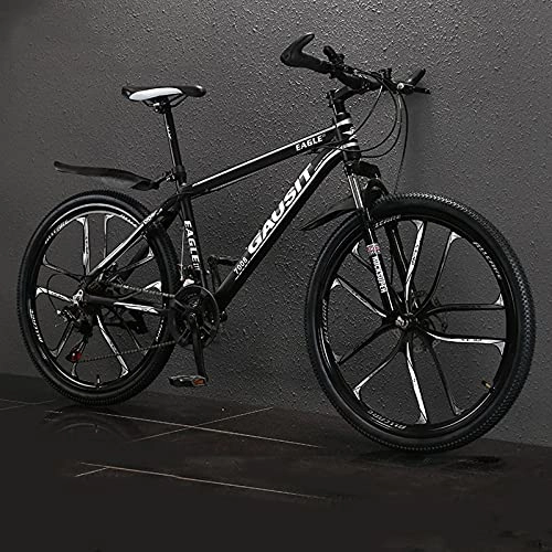 Bicicletas de montaña : Bicicletas de Montaña Bicicletas de montaña de 26 pulgadas, Cuadro de aleación de aluminio de 30 velocidades Bicicletas de montaña para adultos, Bicicletas de carretera de doble disc(Color:Blanco negro)