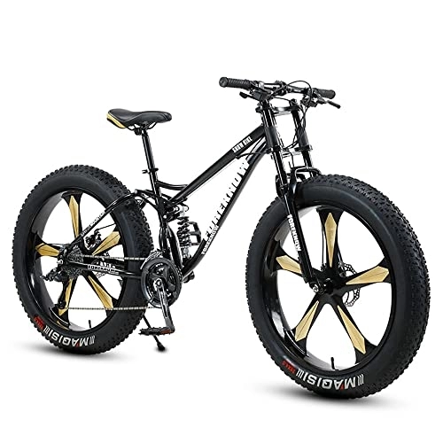 Bicicletas de montaña : Bicicletas de montaña con ruedas gruesas de 26 * 4, 0 pulgadas, bicicleta de montaña con neumáticos gordos para adultos, bicicleta de velocidad 7 / 21 / 24 / 27 / 30, marco de acero con alto contenido de car