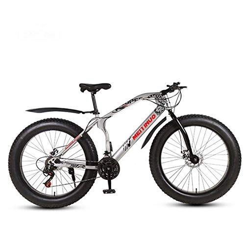 Bicicletas de montaña : Bicicletas de montaña de bicicleta de 26 pulgadas para adultos, bicicleta de montaña Fat Tire Mountain, bicicleta de MTB rgida de freno de disco doble, marco de acero de alto carbono, C, 24 speed