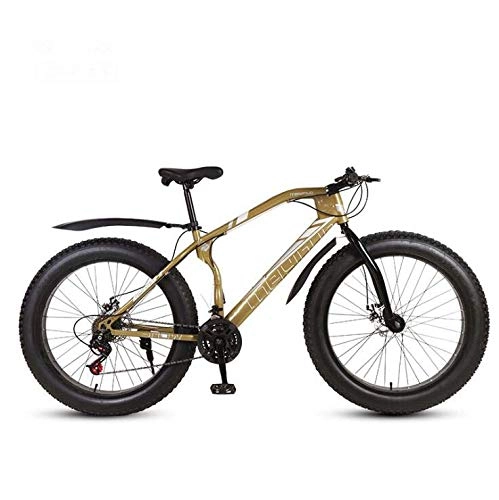 Bicicletas de montaña : Bicicletas de montaña de bicicleta de 26 pulgadas para adultos, bicicleta de montaña Fat Tire Mountain, bicicleta de MTB rgida de freno de disco doble, marco de acero de alto carbono, D, 24 speed