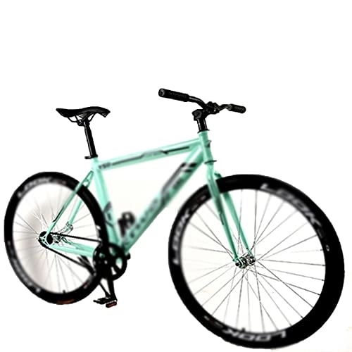 Bicicletas de montaña : Bicycles for Adults Bicycle Road Bike Fixed Gear Muscle Frame Bending Adult Man and Women Racing Solid Tire Single Speed (Color : Green, Size : 26inch)