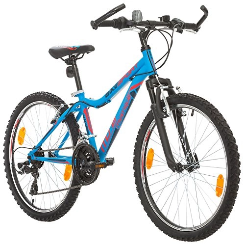 Bicicletas de montaña : BIKE SPORT LIVE ACTIVE Bikesport MISTIQUE 24" - Bicicleta de montaña para niño niña, Shimano 18 velocidades, Cuadro 14'' Acero, Frenos V-Brake (BLU Scuro) (Azul)