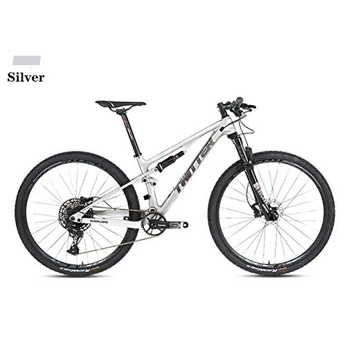 Bicicletas de montaña : BIKERISK Bicicleta de montaña MTB de Fibra de Carbono de Cola Suave Bicicleta de montaña de Doble Choque Adecuado para XC / Am / DH, etc, 2, 29 * 15.5