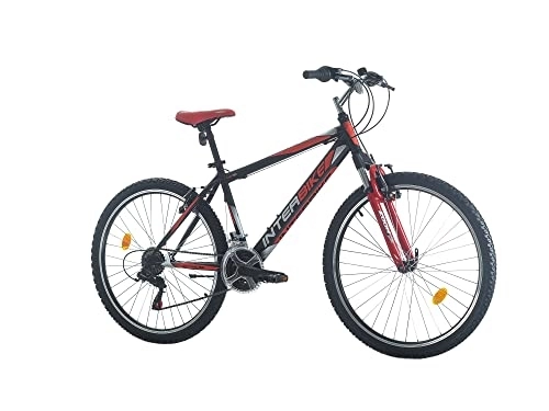 Bicicletas de montaña : Bikesport Active Bicicleta de montaña Tamaño de Rueda 26" Tamaño de Cuadro: 46 cm, 18 velocidades (Negro Azul Rojo, S)
