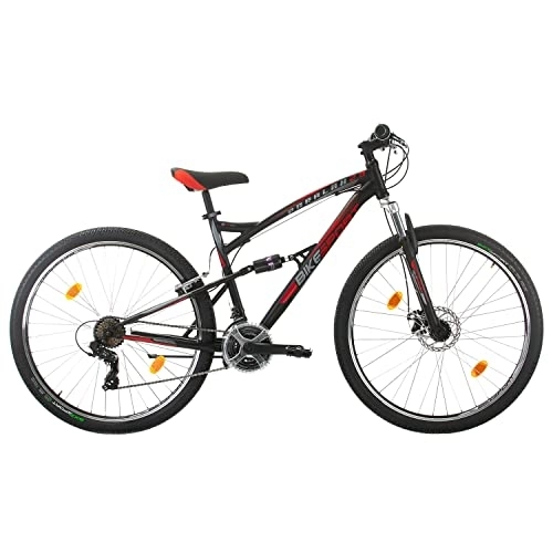 Bicicletas de montaña : Bikesport PARALLAX 29 Pulgadas Bicicleta de Montaña Doble Suspensión Hombre, Shimano 21 Velocidades (Negro)