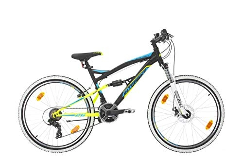 Bicicletas de montaña : Bikesport Parallax Bicicleta De montaña Doble suspensin 26 Ruedas, Shimano 18 velocidades (Azul Negro)
