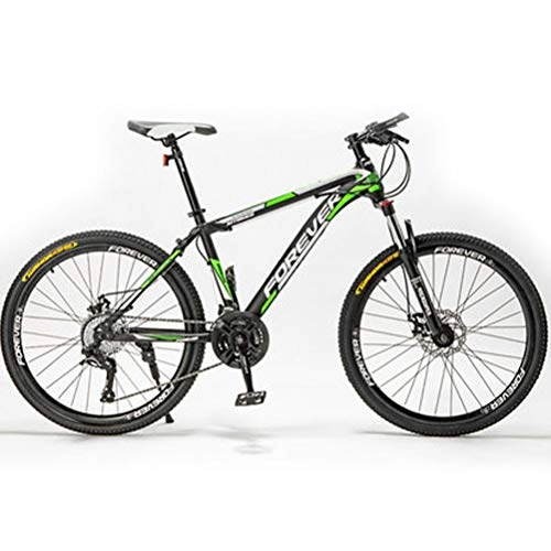 Bicicletas de montaña : BNMKL Bicicleta De Montaña 21 Velocidades, Bicicleta De Carretera con Absorción De Impactos 24 / 26 / 27, 5 Pies, Bicicleta Montaña Mujer con Asiento Ajustable, Black Green, 24inch