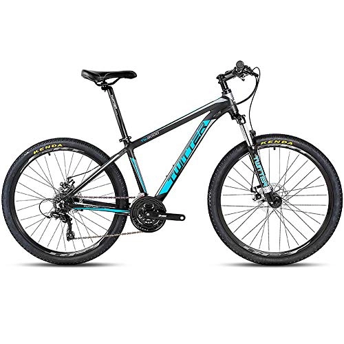 Bicicletas de montaña : BQSWYD Bicicleta de Montaa para Adultos con Horquilla de Suspensin / Freno de Doble Disco, 26 Bicicleta de Montaa MTB de 27.5 Pulgadas Todo Terreno con 21 Velocidades, Azul, 26 * 17