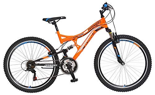 Bicicletas de montaña : breluxx Dragon Sport 2019 - Bicicleta de montaña Infantil (26", suspensin Completa, 18 Marchas), Color Naranja
