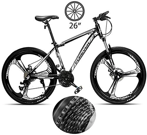 Bicicletas de montaña : BUK Bicicleta Montaña Adulto, Bicicleta de Trekking Cruzada Freno Doble Bicicleta de Carreras Todoterreno con amortiguación Velocidad variable-26 Pulgadas / 24 velocidades_Negro