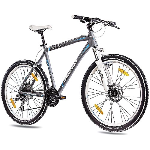 Bicicletas de montaña : CHRISSON '26pulgadas MTB Mountain Bike Cutter 1.0aluminio con 24g acera gris mate, tamao 48 cm, tamao de rueda 26.00 inches
