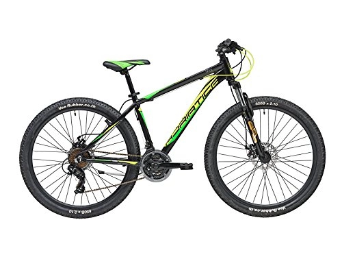 Bicicletas de montaña : CICLI ADRIATICA 'Mountain Bike RCK 27, 5 Marco de Aluminio, Horquilla Suave y Cambio 21 V, Nero-Giallo-Verde, Telaio 38 cm