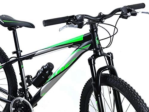 Bicicletas de montaña : CSM Bicicleta MTB Mountain Bike 27, 5″ SMP Diablo con Frenos Un Disco e Shifter Shimano 21 Velocidad / Verde Negro - Verde Negro, L (48)
