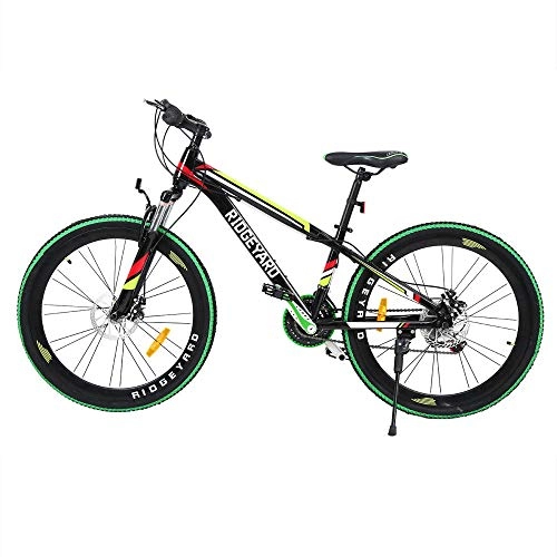 Bicicletas de montaña : Dafang Bicicleta de Bicicleta de montaña para Adultos con Freno de Disco de 26 Pulgadas y 21 velocidades con luz de batería LED-Republica Checa_Verde