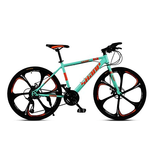 Bicicletas de montaña : Dafang Bicicleta de montaña Plegable Bicicleta para Adultos de 26 Pulgadas Bicicleta para Estudiantes de 30 velocidades-Seis Cuchillos Verdes_24