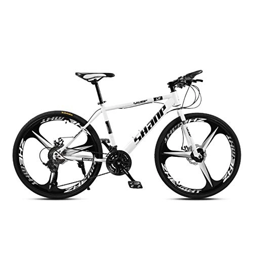 Bicicletas de montaña : Dafang Bicicleta de montaña Plegable Bicicleta para Adultos de 26 Pulgadas Bicicleta para Estudiantes de 30 velocidades-Tres Cuchillos Blancos_30