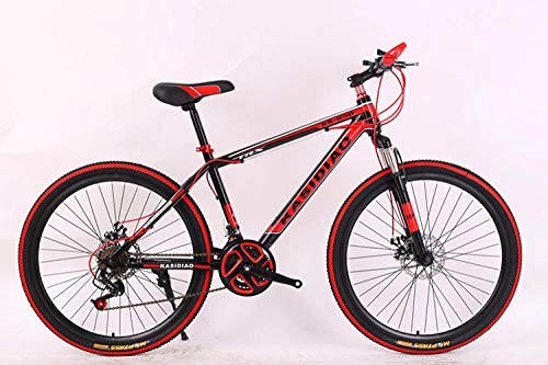 Bicicletas de montaña : DASLING Bicicleta De Montaa De 26 Pulgadas, Transmisin De 7 Velocidades@Negro Rojo_26"X 17