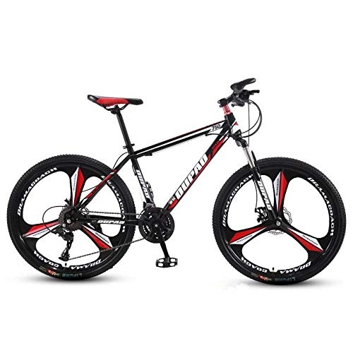 Bicicletas de montaña : DGAGD Bicicleta de montaña de 24 Pulgadas, aleación de Aluminio, Cross-Country, Ligera, de Velocidad Variable, para jóvenes, Bicicleta de Tres Ruedas para Hombres y Mujeres-Rojo Negro_21 velocidades