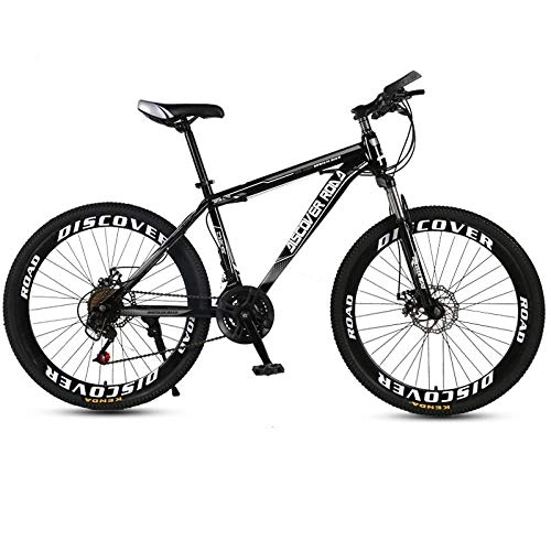 Bicicletas de montaña : DGAGD Bicicleta de montaña de 24 Pulgadas para Adultos, Velocidad Variable, Freno de Disco Doble, aleación de Aluminio, Bicicleta, 40 Ruedas de Corte-Negro_27 velocidades