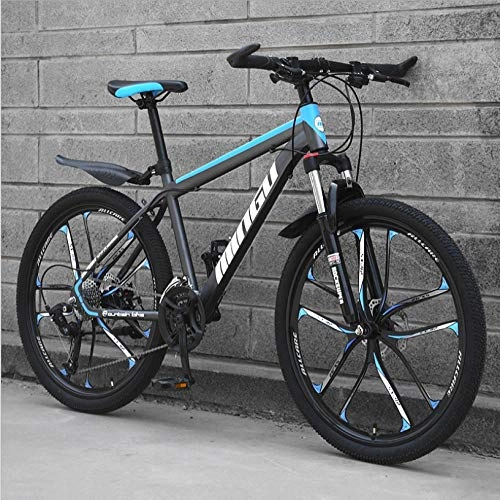 Bicicletas de montaña : DGAGD Freno de Disco de Bicicleta de montaña de 24 velocidades, Bicicleta Ultraligera para Adultos, Rueda de Diez Cortes-Azul Negro_30 velocidades