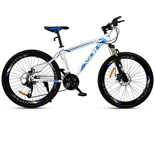 Bicicletas de montaña : DGAGD Neumático Grande para Bicicleta de Nieve 4.0 de Espesor y Ancho 26 Pulgadas Freno de Disco Bicicleta de montaña 40 Rueda de Corte-Blanco Azul_24 velocidades