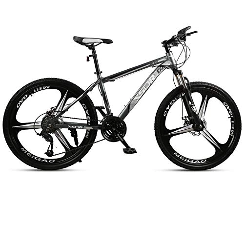 Bicicletas de montaña : DGAGD Neumático Grande para Bicicleta de Nieve 4.0 de Espesor y Ancho Rueda de Tres cortadores para Bicicleta de montaña con Freno de Disco de 24 Pulgadas-Gris Negro_24 velocidades
