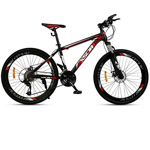 Bicicletas de montaña : DGAGD Neumático Grande para Bicicleta de Nieve 4.0 Rueda de Corte de Bicicleta de montaña 40 de Freno de Disco de 24 Pulgadas de Espesor y Ancho-Rojo Negro_24 velocidades