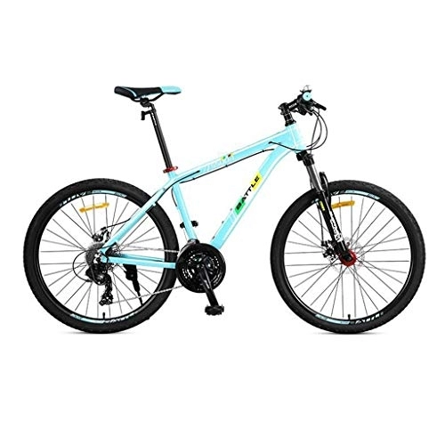 Bicicletas de montaña : Dsrgwe Bicicleta de Montaña, 26” Bicicletas de montaña, Marco de Aluminio Hardtail Bicicletas, Doble Disco de Freno y Bloqueo de la suspensión Delantera, 27 de Velocidad (Color : Green)