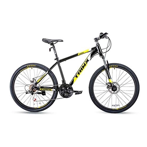 Bicicletas de montaña : Dsrgwe Bicicleta de Montaña, 26inch de la Bici de montaña / Bicicletas, carbón del Marco de Acero, suspensión Delantera de Doble Freno de Disco, Velocidad 21, Marco de 17 Pulgadas (Color : Yellow)