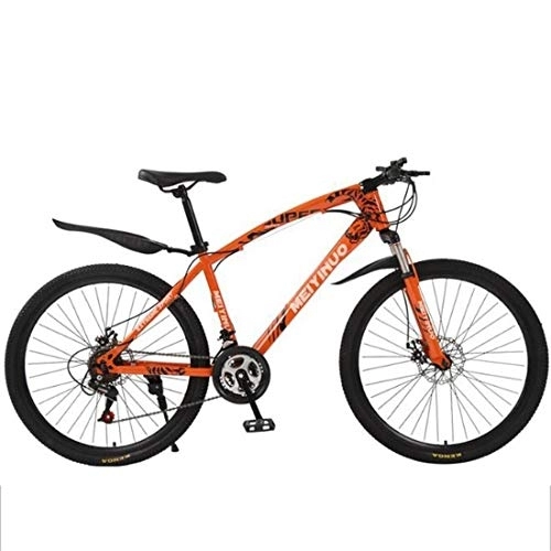 Bicicletas de montaña : Dsrgwe Bicicleta de Montaña, Bicicleta de montaña, 26" Marco de Acero al Carbono Bicicletas Ravine, Doble Disco de Freno Delantero Suspensión (Color : Orange, Size : 27 Speed)
