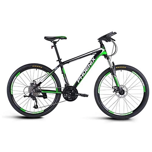Bicicletas de montaña : Dsrgwe Bicicleta de Montaña, Bicicleta de montaña / Bicicletas, de aleación de Aluminio, suspensión Delantera de Doble Disco de Freno, Ruedas de 26 Pulgadas, 27 de Velocidad (Color : Black+Green)