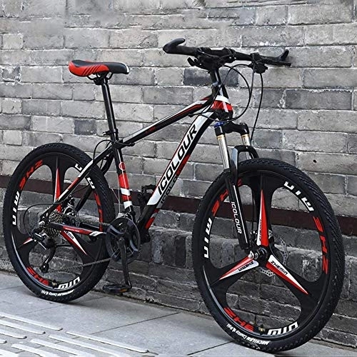 Bicicletas de montaña : DULPLAY 26 Pulgadas 30 Velocidad Aluminio Ligero Bicicleta De Montaña, Adulto Bicicleta De Montaña, Rígida Mountain Bike con Suspensión Delantera Negro Y Rojo 26", 30-Velocidad