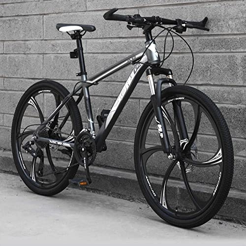 Bicicletas de montaña : Elegante Bicicleta De Montaña De 21 / 24 / 27 Velocidades para Adultos, Ruedas De 26 Pulgadas, Freno De Disco Ligero De Acero Al Carbono, Negro, 24speed