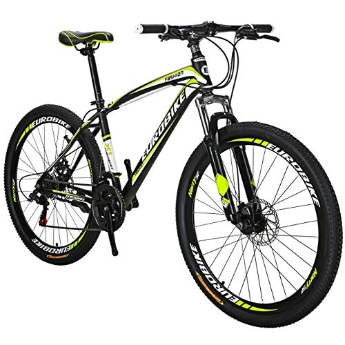 Bicicletas de montaña : Eurobike 27.5 Mountain Bike Ruedas Para Adultos Hombres y Mujeres MTB 21Speed X1 (amarillo)